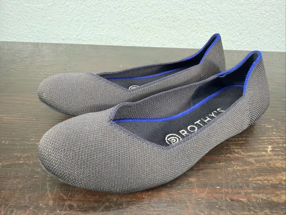 ROTHY’S Comfort Shoe Shale Gray Classic Slip on Flat Women's US Size 6 EUC